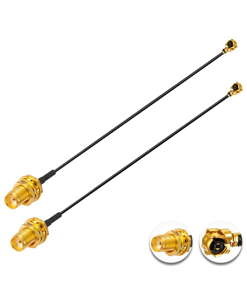 POBADY 2PCS U.F.L1 to SMA Female Low Loss Coaxial Cable 10" /25CM U.F.L1 1.13mm Mini-Coaxial Pigtail Cable for Wireless Routers Mini PCIE Network Cards PCI Wi-Fi WAN Repeater - Image 1